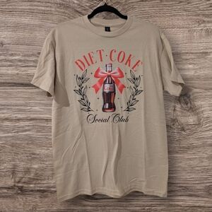 Gildan Beige Diet Coke Graphic Tee Nwot Custom Made